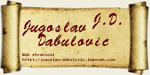 Jugoslav Dabulović vizit kartica